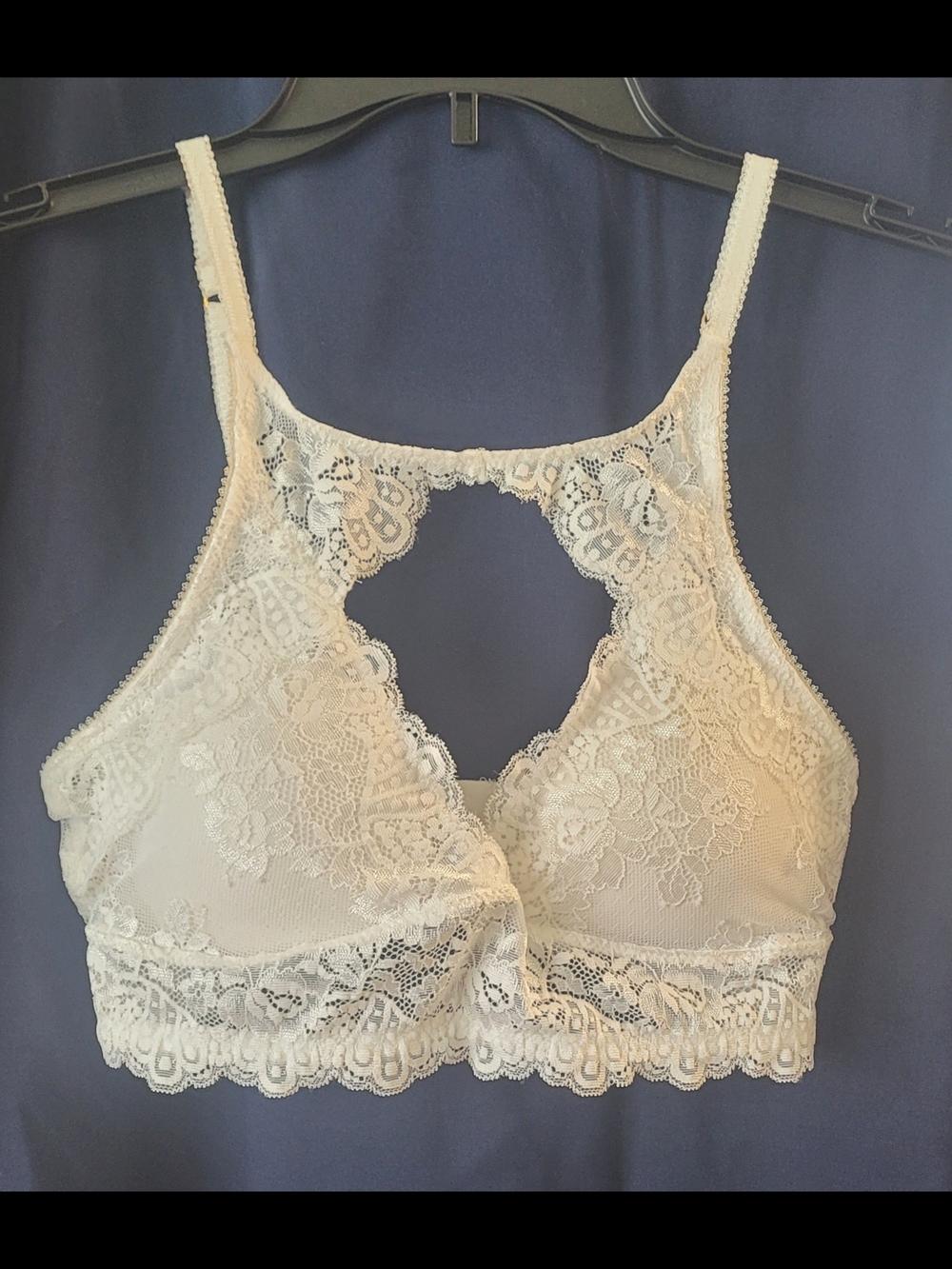Sophie B. Lace Bralette With Key Hole Front in White